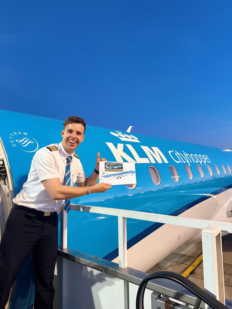 klm tekening vliegtuighopper