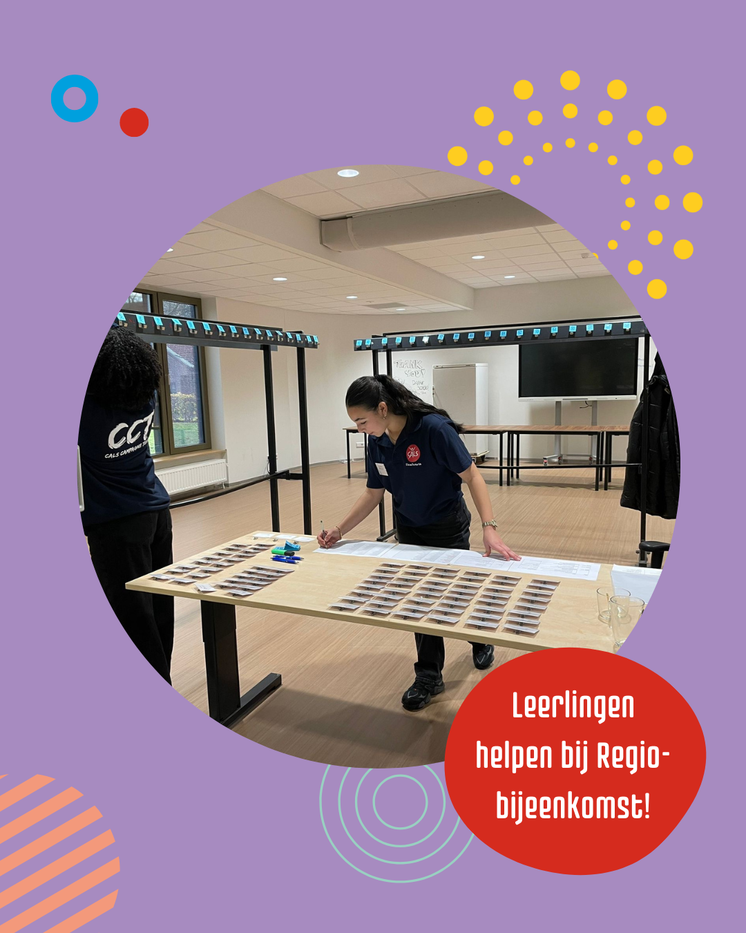 Leerlingen helpen bij regiobijeenkomst