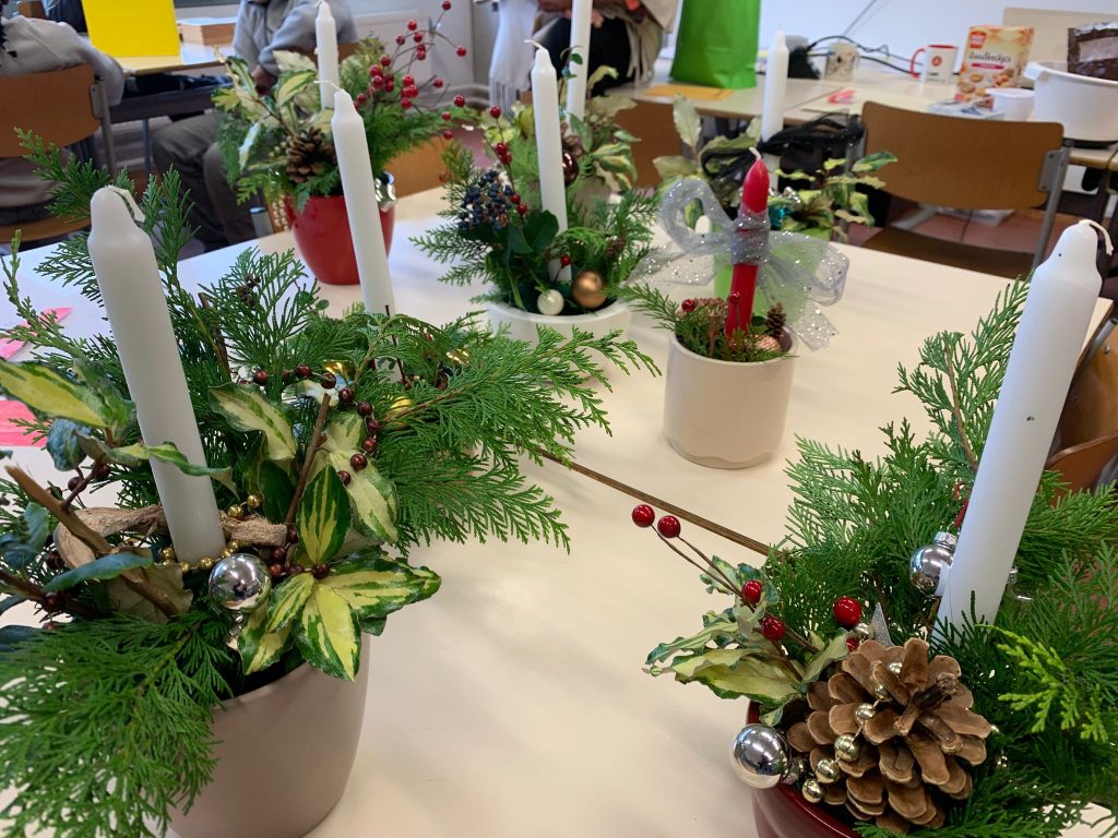 Kerststukjes maken Cals College IJsselstein