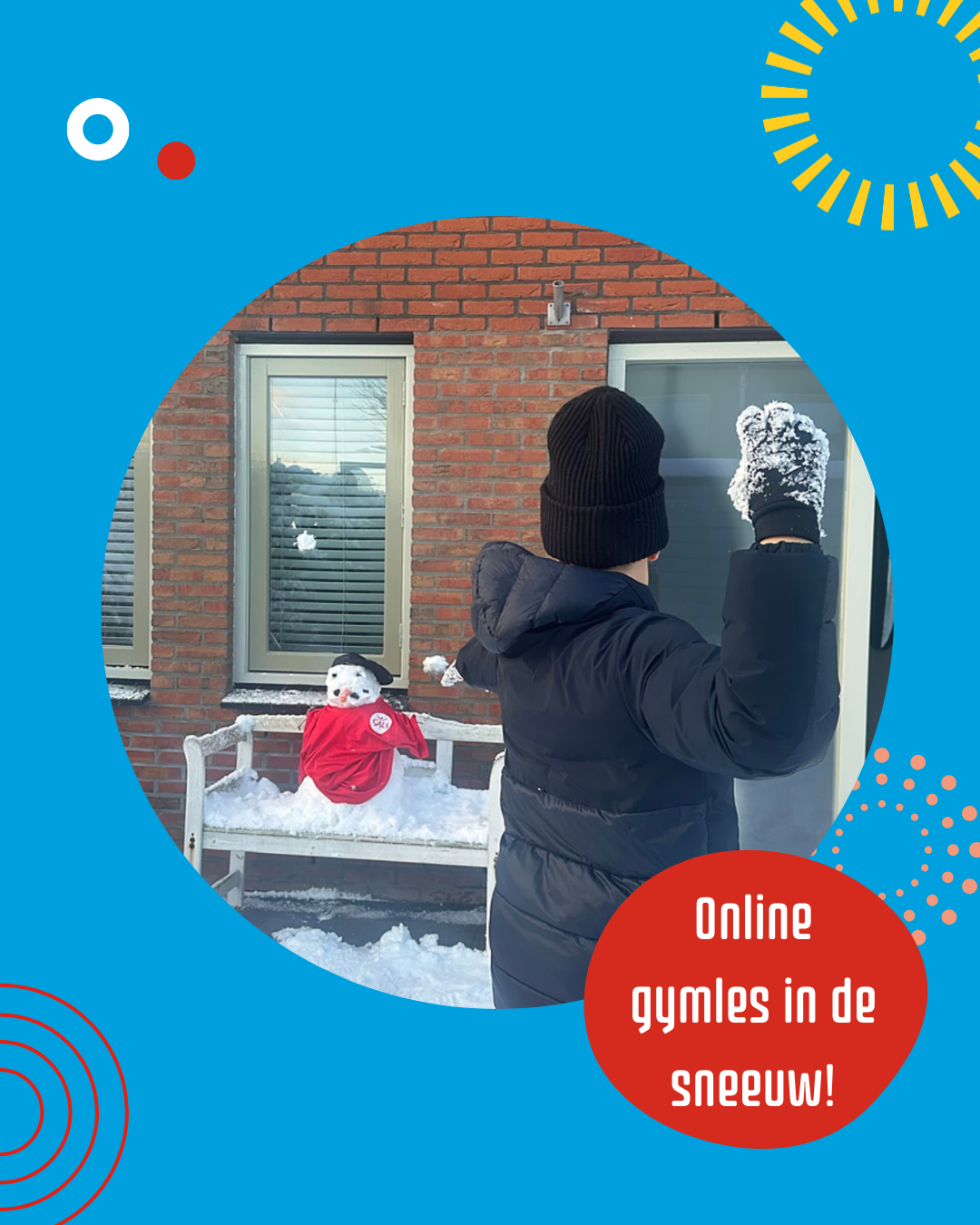 Online gymles in de sneeuw